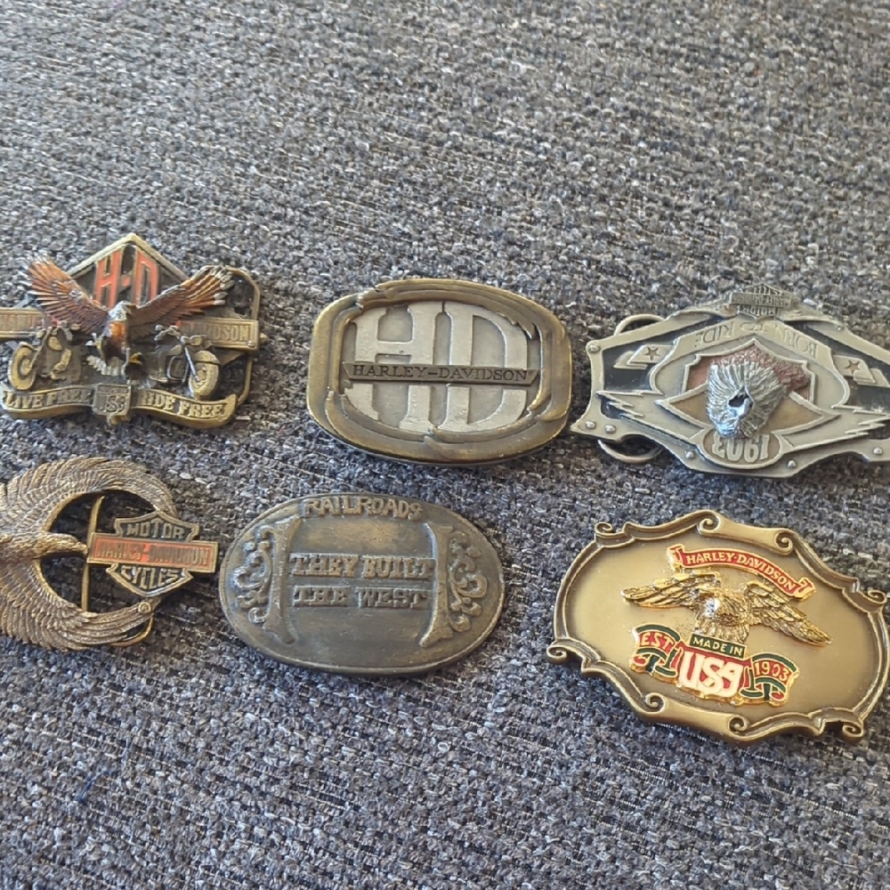 Harley-Davidson Collectible Belt Buckles - Bronze and Silver